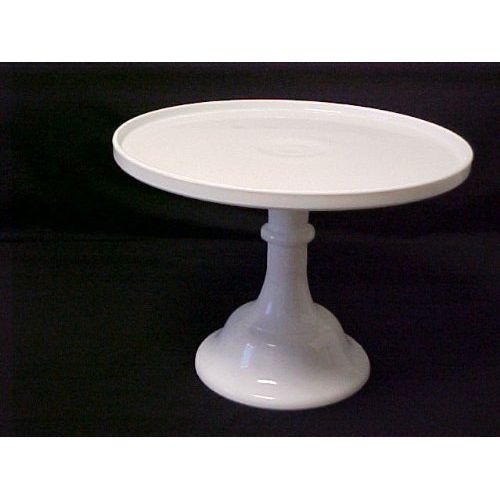  Trail Town Finds 10 White Milk Glass Cake Stand Plate Bakery Grade