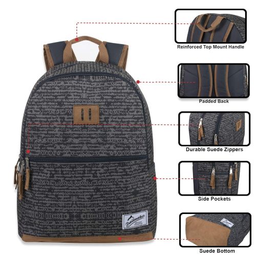  Trail maker Trailmaker Modern Backpack for Boys and Men with Padded Straps, Suede Bottom for School, Travel (Gray)