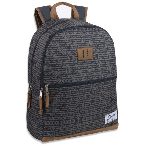  Trail maker Trailmaker Modern Backpack for Boys and Men with Padded Straps, Suede Bottom for School, Travel (Gray)