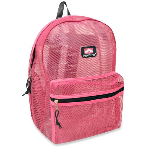  Trail maker 17 Inch Mesh Backpack - Wholesale Bulk Case Pack of 24 (Girls 3 Color Assortment)