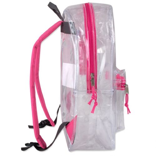  Trail maker 17 Trailmaker Backpack Bookbag, Clear with Colored Trim
