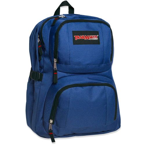  Trail maker Wholesale Trailmaker Double Compartment Backpack with Padding in Bulk 24 Packs (Boys 4 Color Assorted)