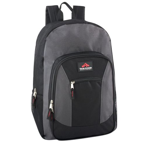  Trail maker Wholesale Trailmaker 19 Inch Multi Pocket Backpack in Bulk 24 Packs (Boys Assorted)