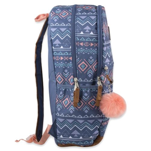  Trail maker Trailmaker Modern Backpack with Padded Straps, Suede Bottom, Fashion PomPom for School, College, Travel