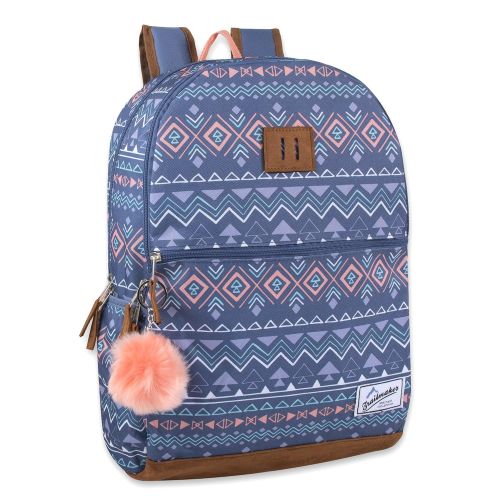  Trail maker Trailmaker Modern Backpack with Padded Straps, Suede Bottom, Fashion PomPom for School, College, Travel