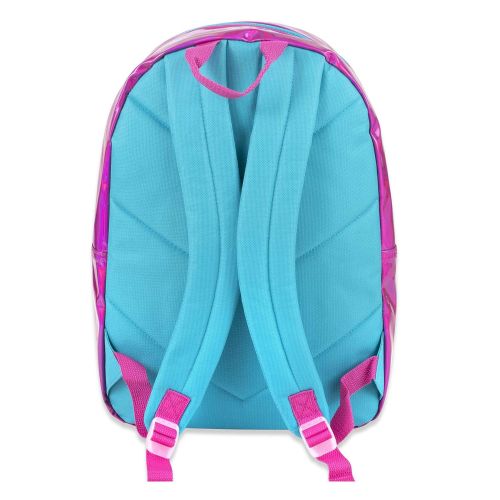  Trail maker Trailmaker Holographic Laser Leather Backpack and Casual Travel Daypack in Blue and Pink with Rainbow Sayings (Pink)