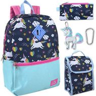 Trail maker 5 in 1 Full Size Character School Backpack and Lunch Bag Set For Girls (Unicorn Ice Cream)