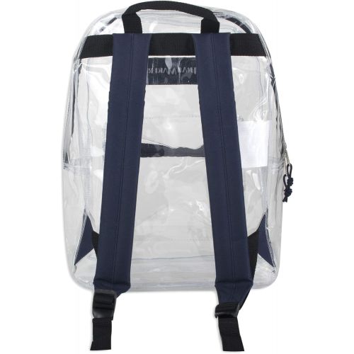  Trail maker Clear Backpack With Reinforced Straps & Front Accessory Pocket - Perfect for School, Security, Sporting Events