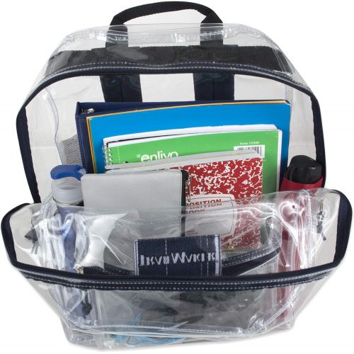  Trail maker Clear Backpack With Reinforced Straps & Front Accessory Pocket - Perfect for School, Security, Sporting Events