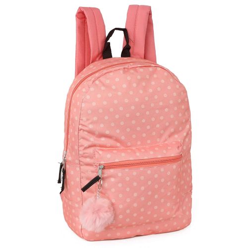  Trail maker Girls Fashion Backpack With Reinforced Vinyl Bottom and Bonus PomPom Keychain