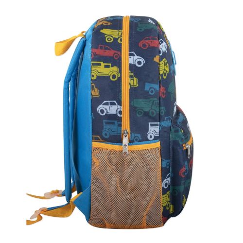  Trail maker Boys 6 in 1 Backpack Set With Lunch Bag, Pencil Case, Bottle, Keychain, Clip (Trucks)