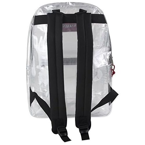  [아마존베스트]Trail maker Clear Backpack With Reinforced Straps For School, Security, Sporting Events (Black)