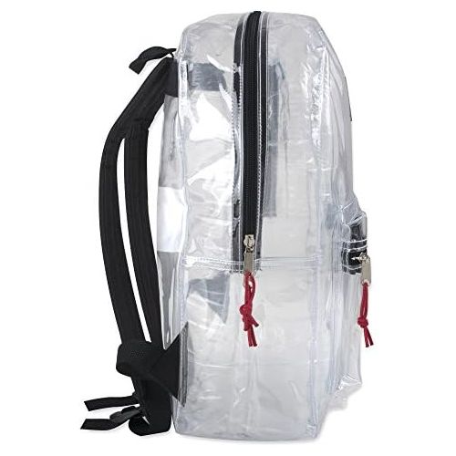  [아마존베스트]Trail maker Clear Backpack With Reinforced Straps For School, Security, Sporting Events (Black)