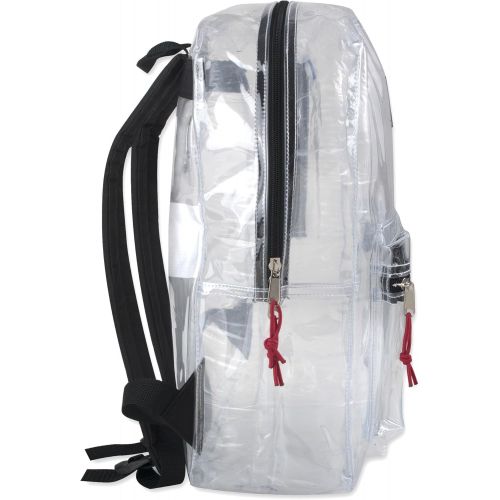  [아마존베스트]Trail maker Clear Backpack With Reinforced Straps For School, Security, Sporting Events (Black)