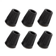 TrailBuddy 6-Piece Pack Rubber Tips for Trekking Poles - Replacement Pole Tip Protectors Fits Most Standard Hiking Poles with 11mm Hole Diameter - Shock Absorbing, Adds Grip, and T