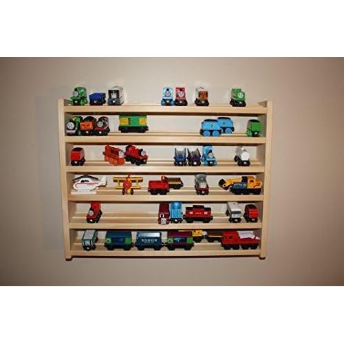  Train Rack Ultimate - Thomas Train Wooden Storage Display Wall Rack Shelf Play Table Accessory Case for Brio Chuggington Melissa and Doug