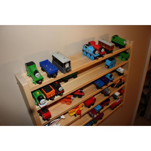  Train Rack Ultimate - Thomas Train Wooden Storage Display Wall Rack Shelf Play Table Accessory Case for Brio Chuggington Melissa and Doug