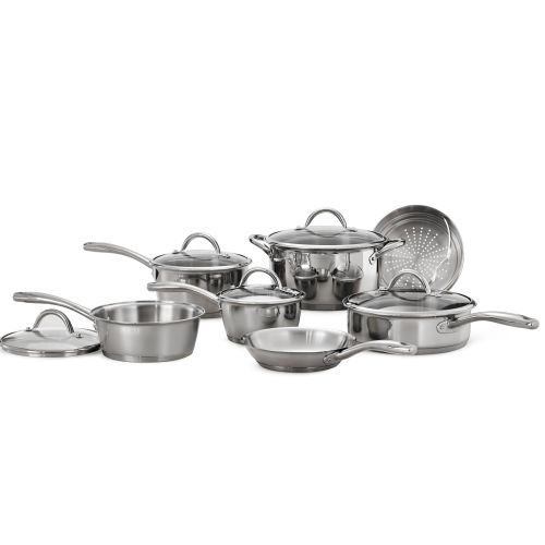  Tramontina 12-Piece Gourmet Tri-Ply Base Cookware Set, Stainless Steel