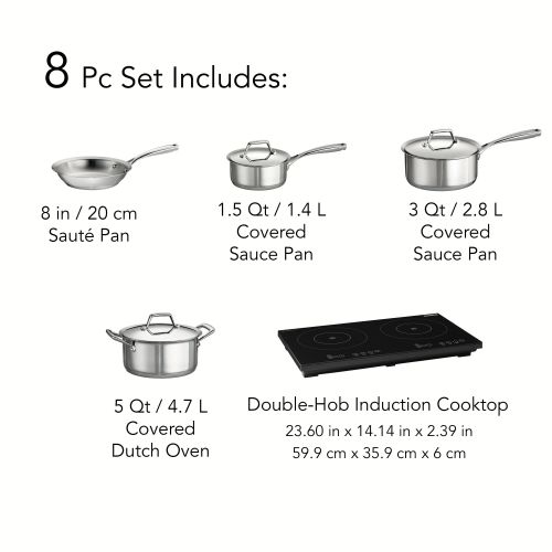  Tramontina 8 Pc Double-Hot Induction Cooking System