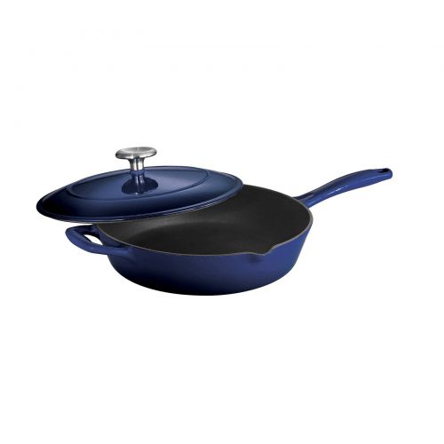  Tramontina Gourmet Enameled Cast Iron Covered Skillet - Gradated Cobalt