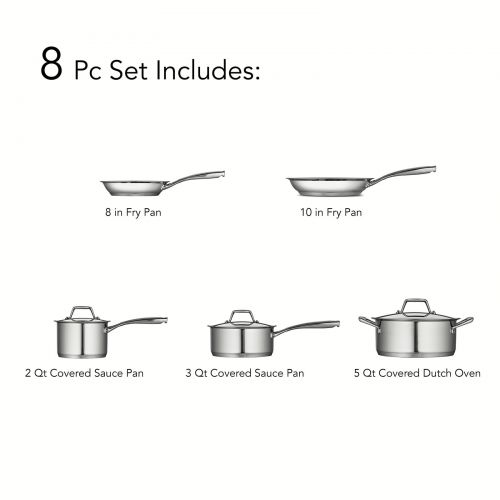  Tramontina Gourmet Prima 8-Piece Stainless Steel Cookware Set