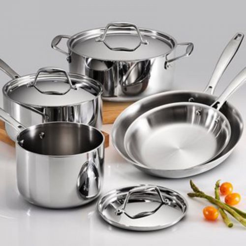  Tramontina Gourmet Tri-Ply Clad 8 Piece Cookware Set