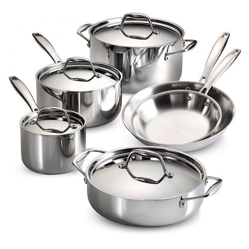  Tramontina Gourmet Tri-Ply Clad 10 Piece Cookware Set