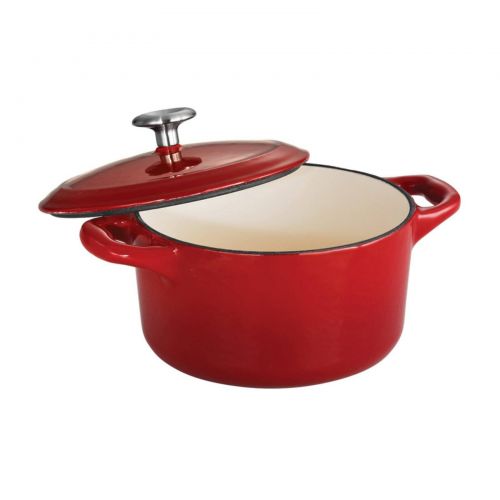  Tramontina Gourmet Enameled Cast Iron 24 oz. Covered Small Cocotte - Gradated Red