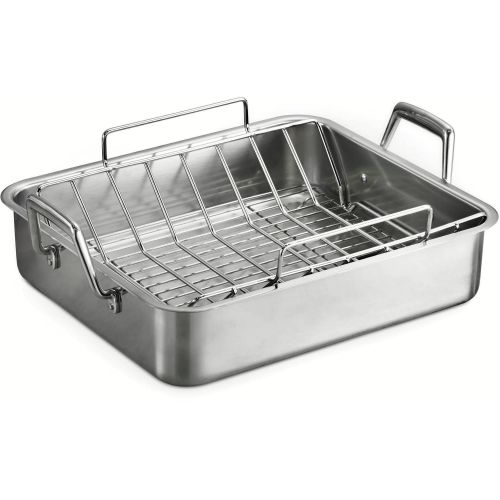  Tramontina 16.5 Deep Roasting Pan with Basting Grill and V-Rack