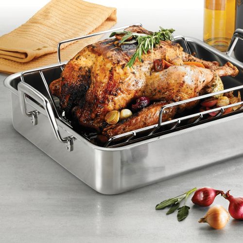  Tramontina 16.5 Deep Roasting Pan with Basting Grill and V-Rack