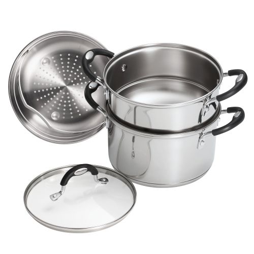  Tramontina Stainless Steel 3 Quart Steamer & Double-Boiler, 4 Piece