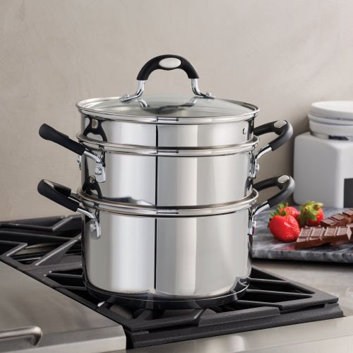  Tramontina Stainless Steel 3 Quart Steamer & Double-Boiler, 4 Piece