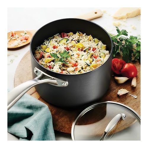  Tramontina Covered Sauce Pan Hard Anodized 2 Qt