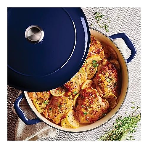  Tramontina Enameled Cast Iron Covered Braiser Gradated Cobalt 4-Quart, 80131/069DS