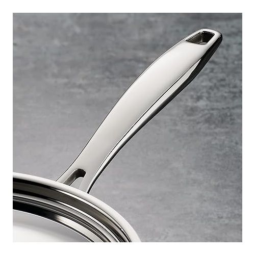  Tramontina Covered Sauce Pan with Helper Handle Stainless Steel Tri-Ply Clad, 4-Quart, 80116/024DS