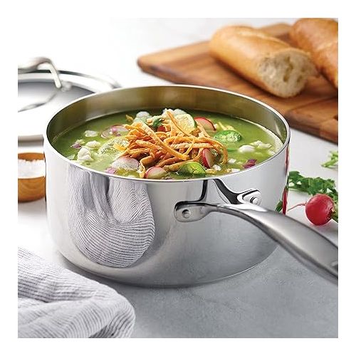  Tramontina Covered Sauce Pan Stainless Steel Tri-Ply Clad 3 Qt, 80116/023DS