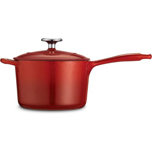  Tramontina Covered Sauce Pan Enameled Cast Iron 2.5-Quart, Gradated Red, 80131/060DS