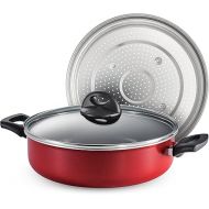 Tramontina 4 Qt Covered Nonstick Pan with Steamer, 80149/134DS