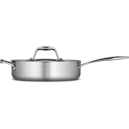  Tramontina Covered Deep Saute Pan Stainless Steel Induction-Ready Tri-Ply Clad 3-Quart, 80116/058DS