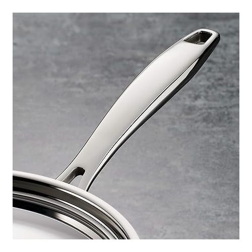  Tramontina Covered Deep Saute Pan Stainless Steel Induction-Ready Tri-Ply Clad 3-Quart, 80116/058DS