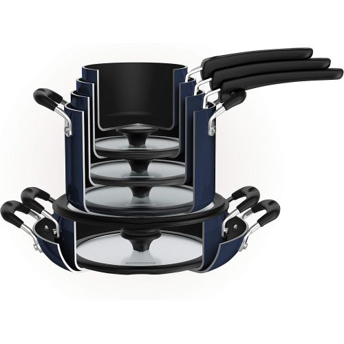  Tramontina Nesting 11 Pc Nonstick Cookware Set - Naval - 80156/067DS