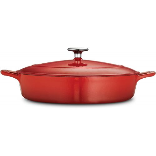  Tramontina Covered Braiser Enameled Cast Iron 4-Quart Gradated Red, 80131/050DS