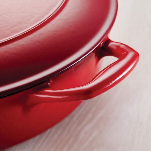  Tramontina Covered Braiser Enameled Cast Iron 4-Quart Gradated Red, 80131/050DS