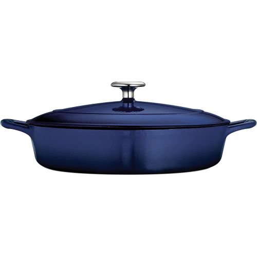  Tramontina Enameled Cast Iron Covered Braiser Gradated Cobalt 4-Quart, 80131/069DS