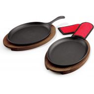 Tramontina 6 pc Fajita Pan Set, Medium, Cast Iron