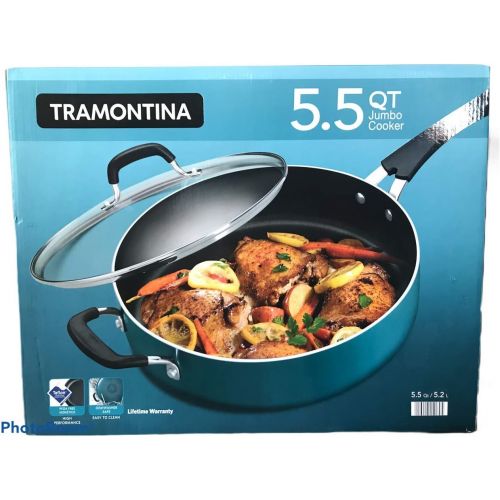  Tramontina 5.5 Quart Jumbo Cooker Nonstick Deep Saute Pan Dishwasher Safe Black