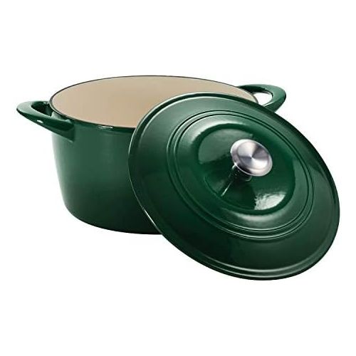  [아마존베스트]Tramontina 7 Qt Enameled Cast Iron Covered Tall Round Dutch Oven (Artic Blue) - 80131/362DS