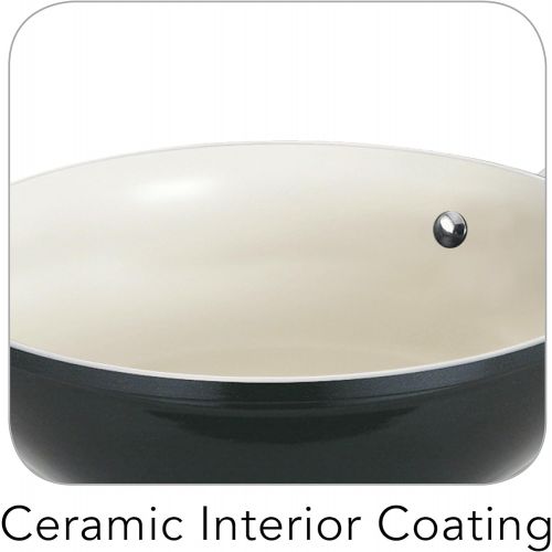  Tramontina 80110200DS Gourmet Ceramica Deluxe Cookware Set, PFOA- PTFE- Lead and Cadmium-Free Ceramic Interior, 8-Piece, Metallic Black, Made in Italy