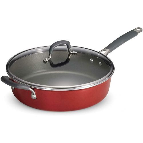  Tramontina Gourmet Selection 5.5 qt. Deep Saute Pan wLid, Red