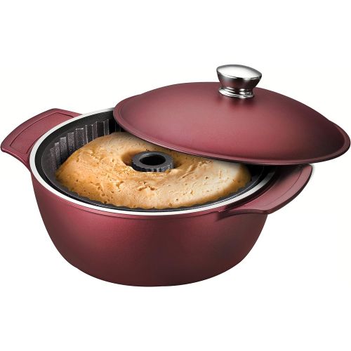  Tramontina 80142032DS LYON Cold-Forged Induction-Ready Aluminum w Ceramic-Reinforced Nonstick Covered Deep Saute Pan, 4.5-Qt, Garnet, Made in Brazil